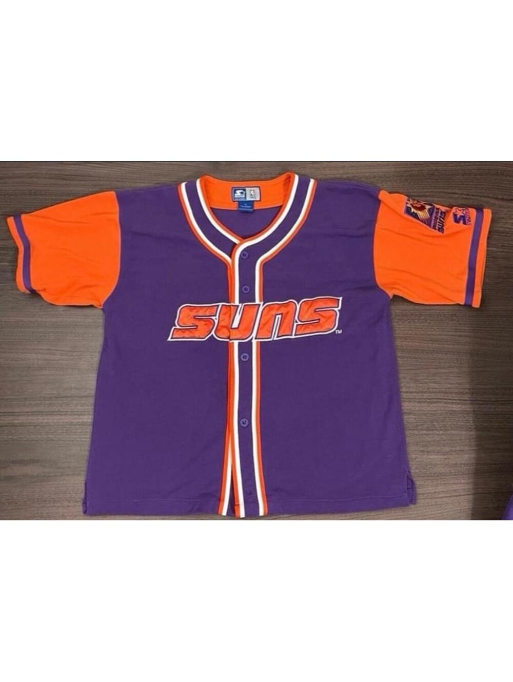 Vintage Phoenix Suns STARTER Made in Korea NBA Button Jersey Shirt Adult LARGE